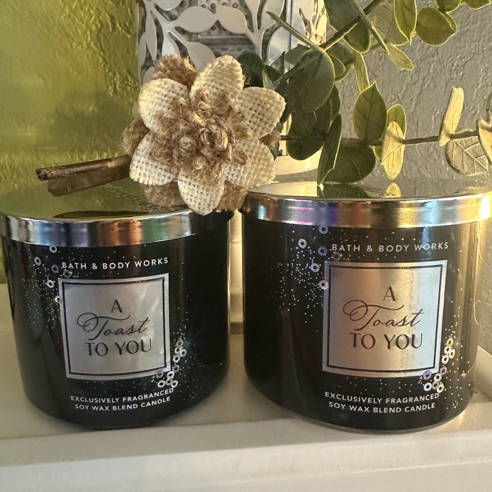 NEW BBW X2 A TOAST TO YOU CANDLE BUNDLE